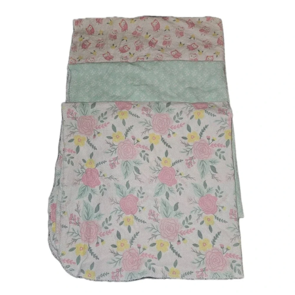 Petite Lamour For‎ Baby Lot 3 Cotton Swaddling Blankets Newborn Essentials Read